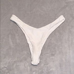 White high leg thong shein bikini bottom
